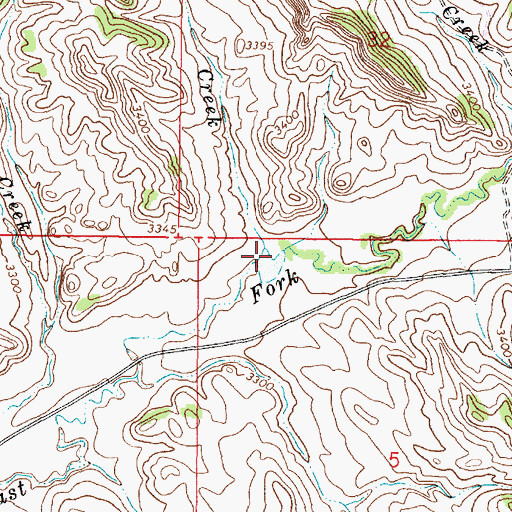 Topographic Map of Coal Creek, MT