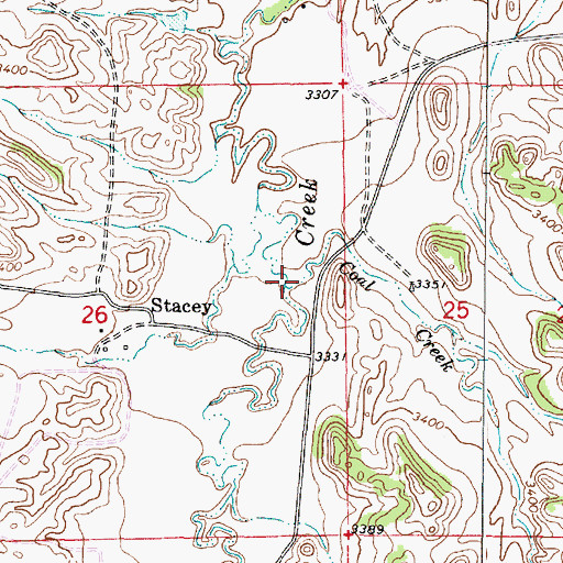 Topographic Map of Coal Creek, MT
