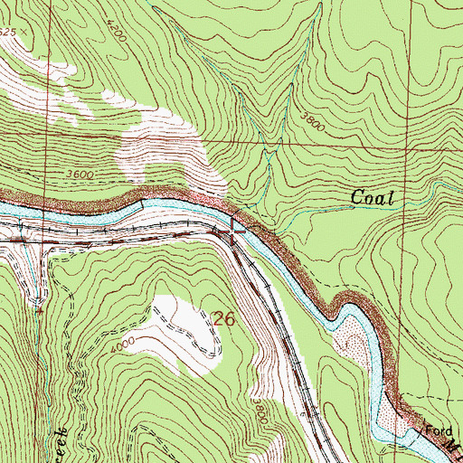 Topographic Map of Coal Creek, MT