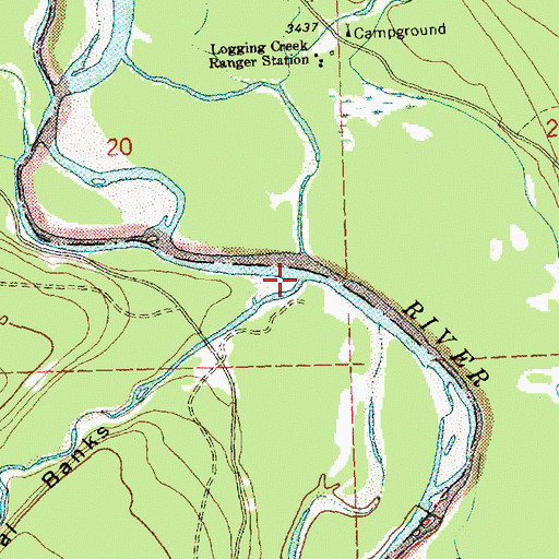 Topographic Map of Coal Creek, MT