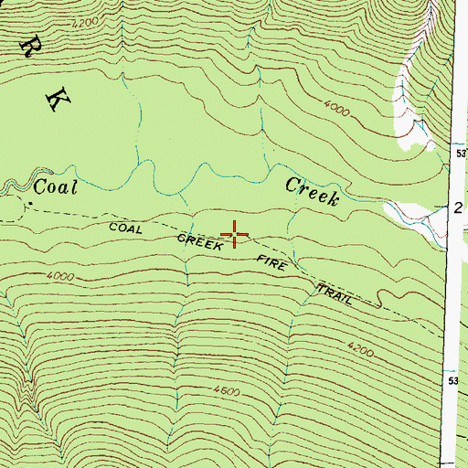 Topographic Map of Coal Creek Fire Trail, MT