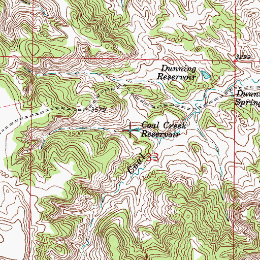Topographic Map of Coal Creek Reservoir, MT