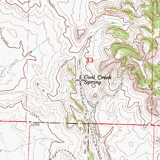 Topographic Map of Coal Creek Spring, MT