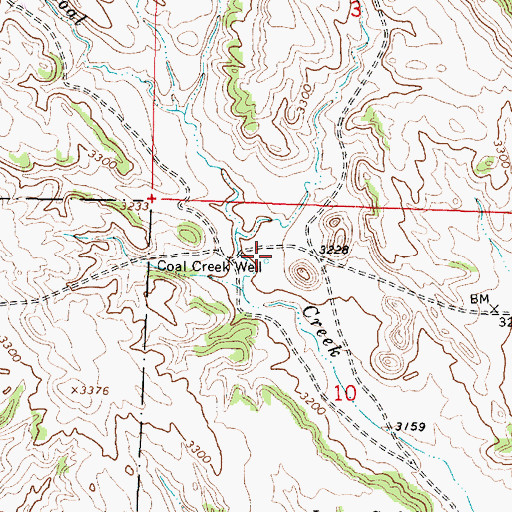 Topographic Map of Coal Creek Well, MT