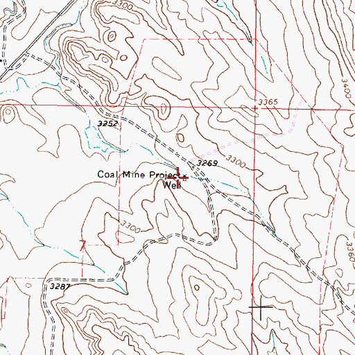 Topographic Map of Coal Mine Project Well, MT