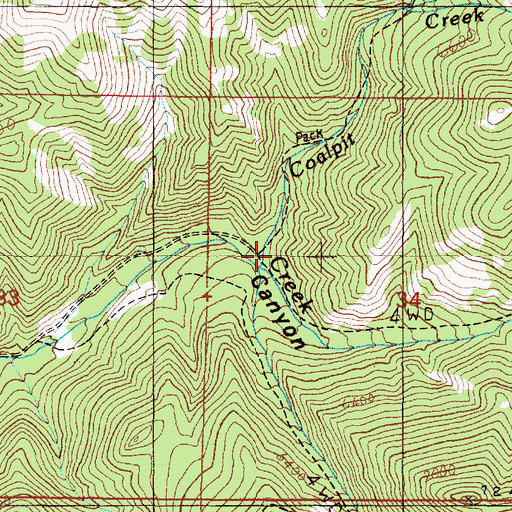 Topographic Map of Coalpit Creek, MT