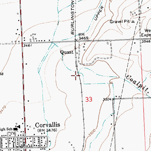 Topographic Map of Coalpit Creek, MT