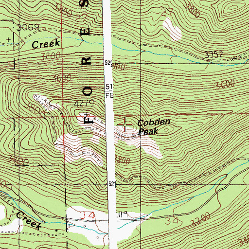 Topographic Map of Cobden Peak, MT