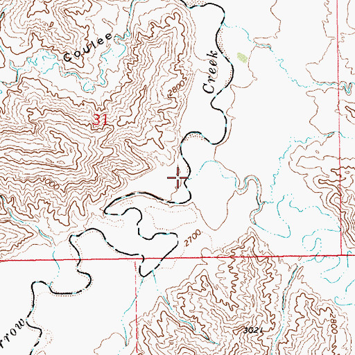Topographic Map of Coffee Creek, MT