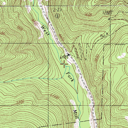Topographic Map of Coffee Pot Creek, MT