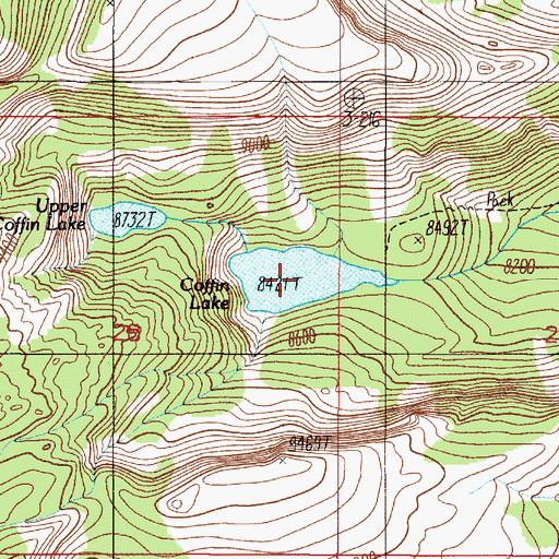 Topographic Map of Coffin Lake, MT