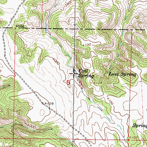 Topographic Map of Coil Spring, MT