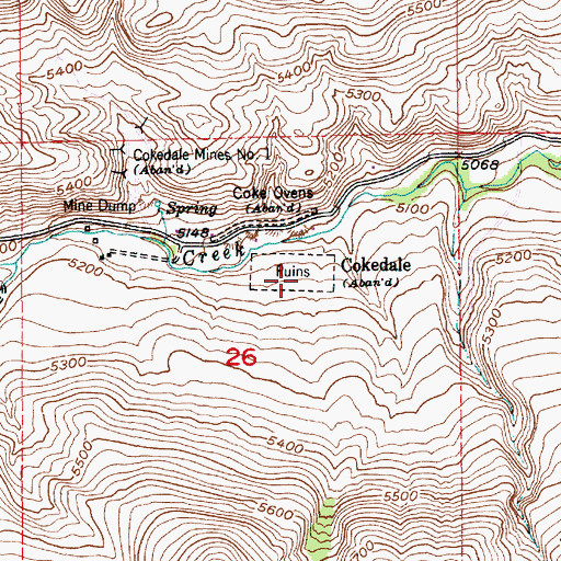Topographic Map of Cokedale, MT