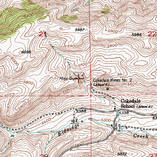Topographic Map of Cokedale Mines Number 2, MT
