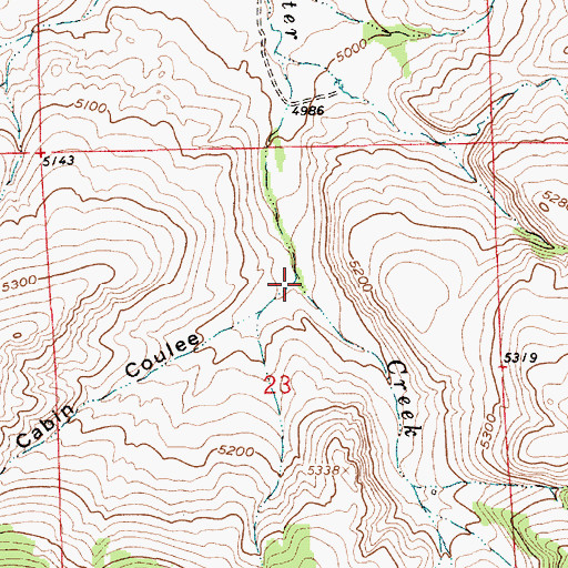 Topographic Map of Colarchik Cabin Coulee, MT