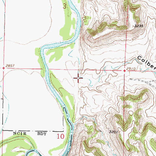 Topographic Map of Colbert Coulee, MT
