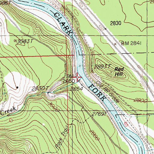 Topographic Map of Cold Creek, MT