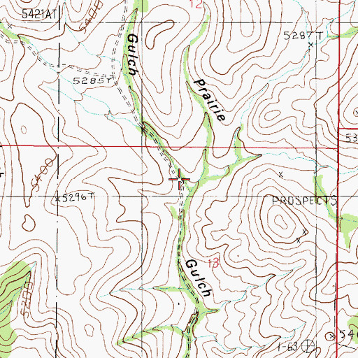 Topographic Map of Cold Springs Gulch, MT