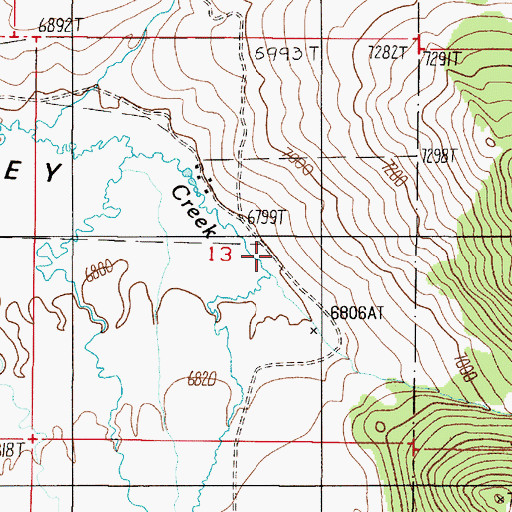 Topographic Map of Cole Creek, MT