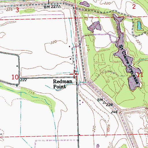 Topographic Map of Redman Point, AR