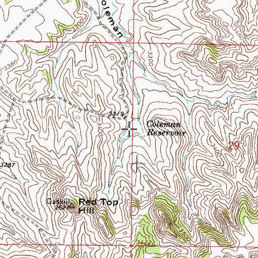 Topographic Map of Coleman Reservoir, MT
