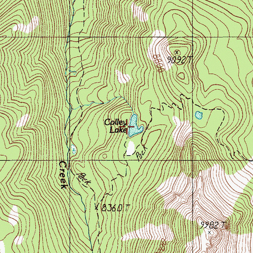 Topographic Map of Colley Lake, MT