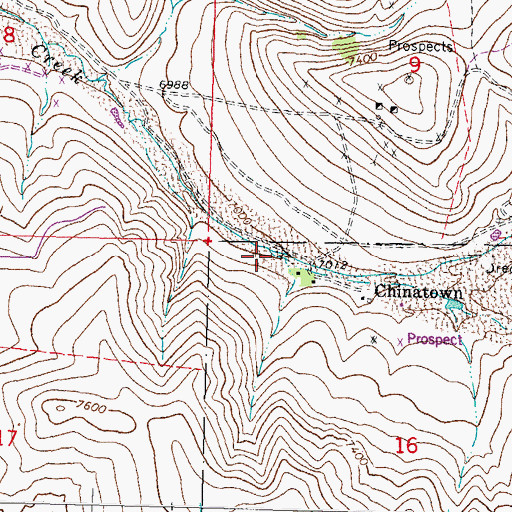 Topographic Map of Colorado Creek, MT