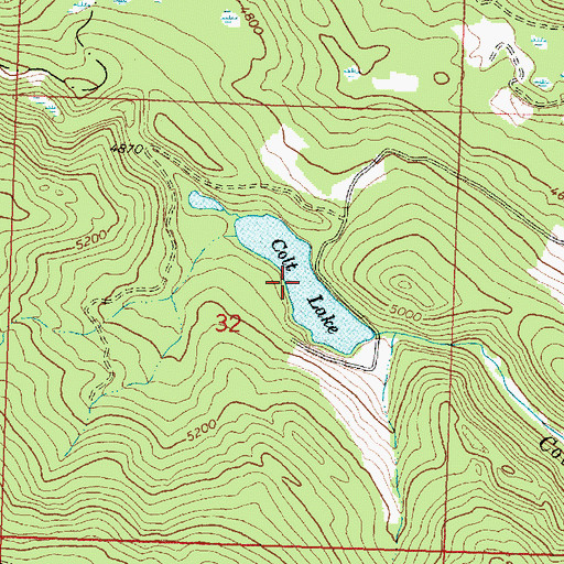 Topographic Map of Colt Lake, MT