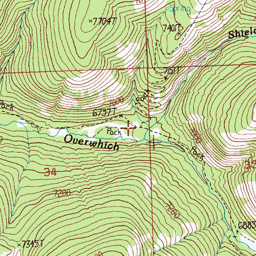 Topographic Map of Colter Creek, MT