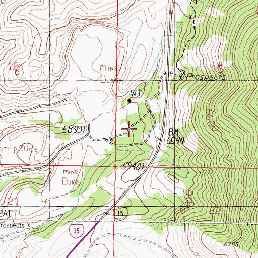 Topographic Map of Columbia Gardens, MT