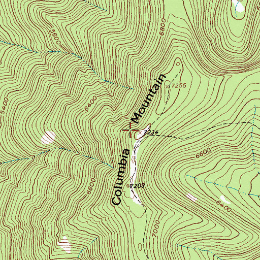 Topographic Map of Columbia Mountain, MT