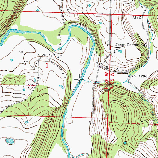 Topographic Map of Reed Creek, AR