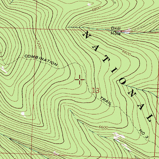 Topographic Map of Combination Trail Number 3, MT