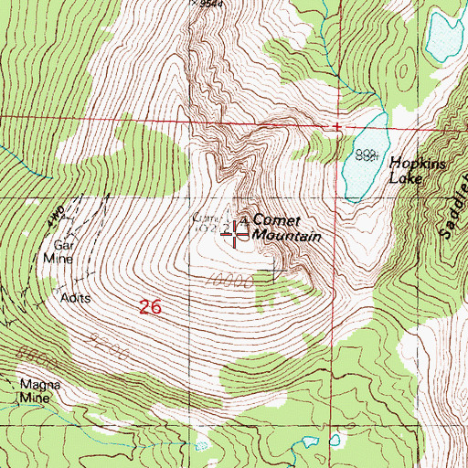 Topographic Map of Comet Mountain, MT