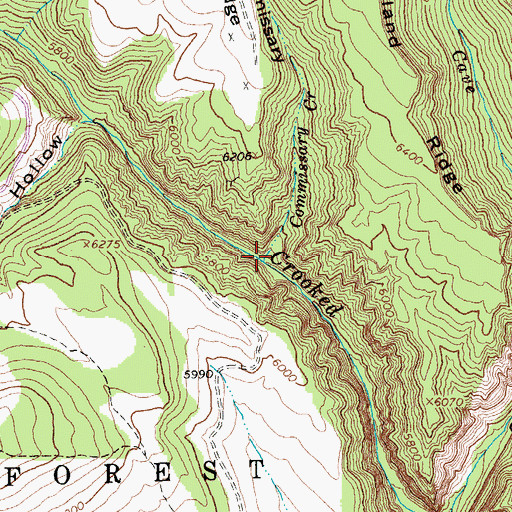 Topographic Map of Commissary Creek, MT