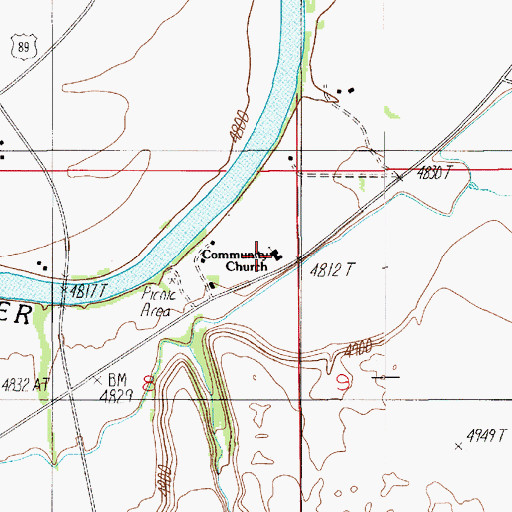 Topographic Map of Community Church, MT