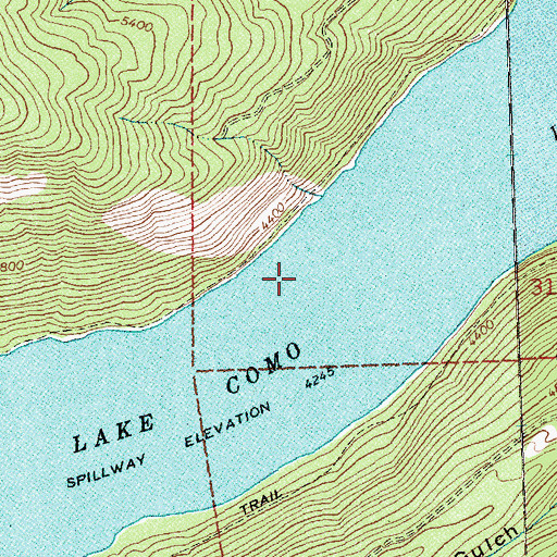 Topographic Map of Lake Como, MT