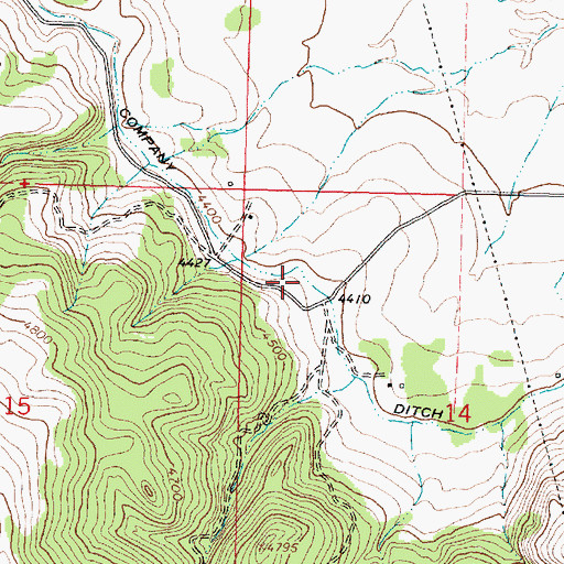 Topographic Map of Company Ditch, MT