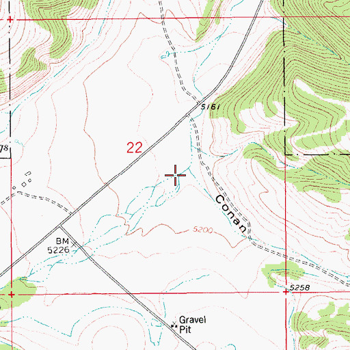 Topographic Map of Conan Coulee, MT