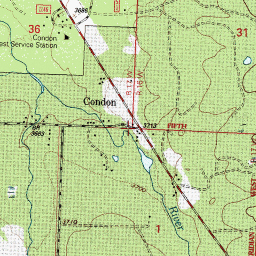 Topographic Map of Condon, MT