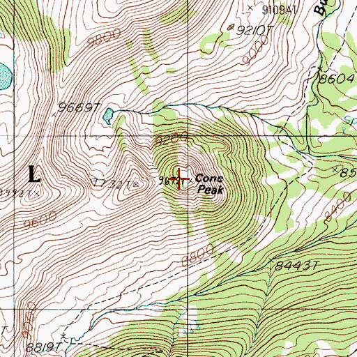 Topographic Map of Cone Peak, MT