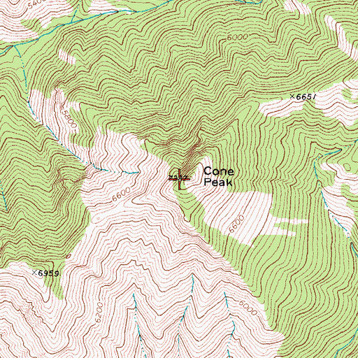 Topographic Map of Cone Peak, MT