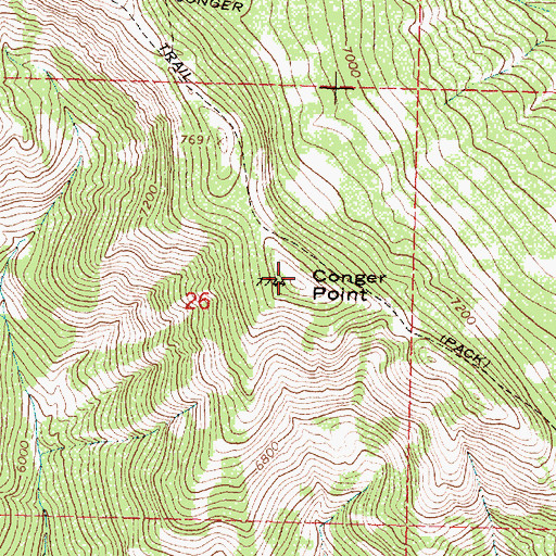 Topographic Map of Conger Point, MT
