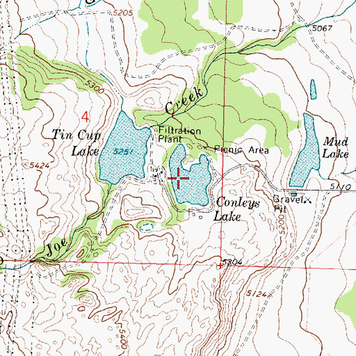 Topographic Map of Conleys Lake, MT