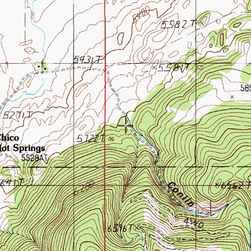Topographic Map of Conlin Gulch, MT