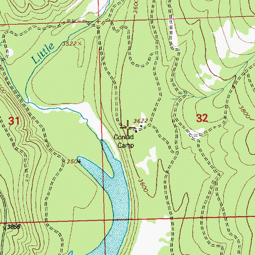 Topographic Map of Conrad Camp, MT