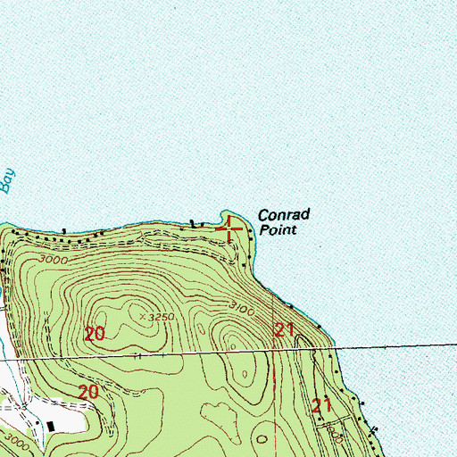 Topographic Map of Conrad Point, MT