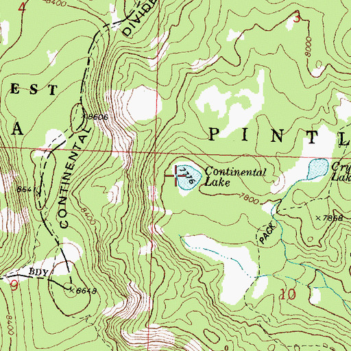 Topographic Map of Continental Lake, MT
