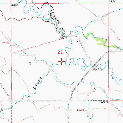 Topographic Map of Cooks Creek, MT