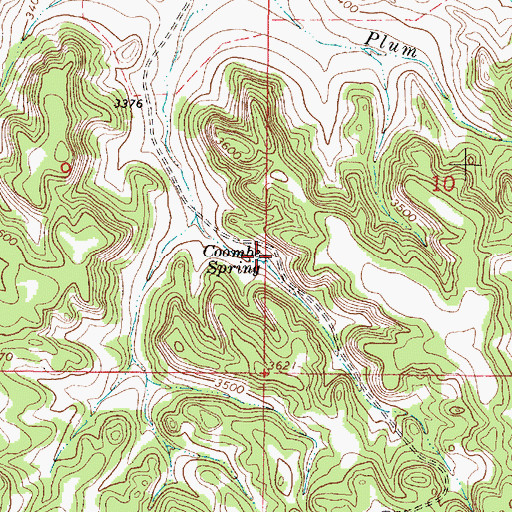 Topographic Map of Coombe Spring, MT